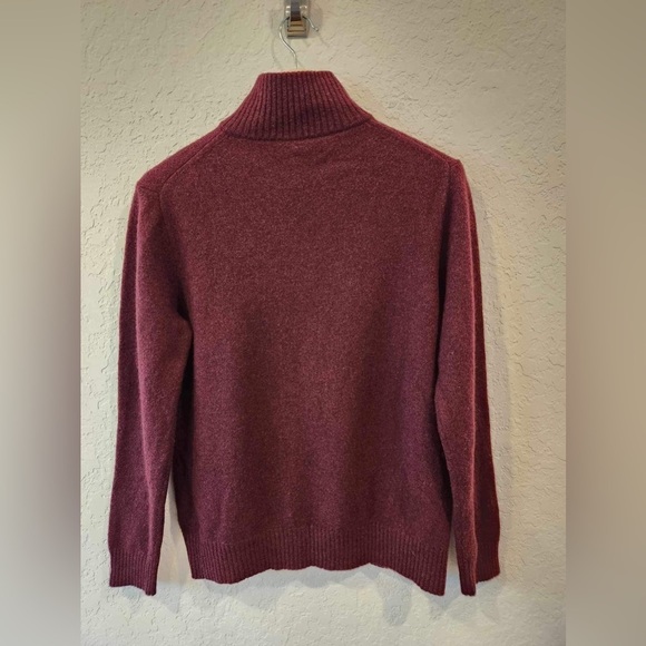 J. Crew Burgundy 100% Lambs XLT Half Zip Up Sweater - Picture 5 of 8